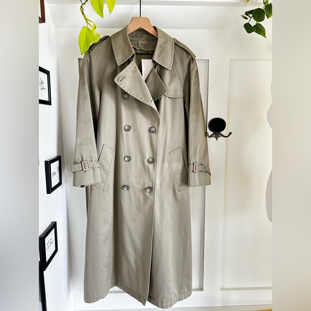 Vintage London Fog Trench Coat Khaki Classic Double Breasted - Picture 3 of 8